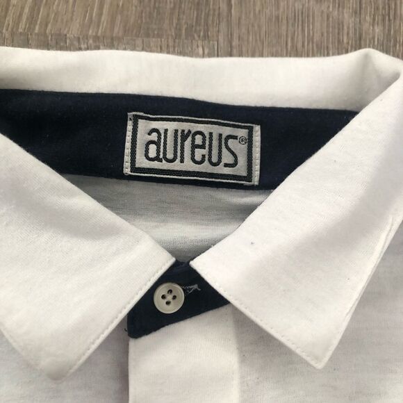 Vtg 80s Aureus Mickey Mouse Golf Short Sleeve Polo Shirt Medium Red White Blue - Picture 4 of 10